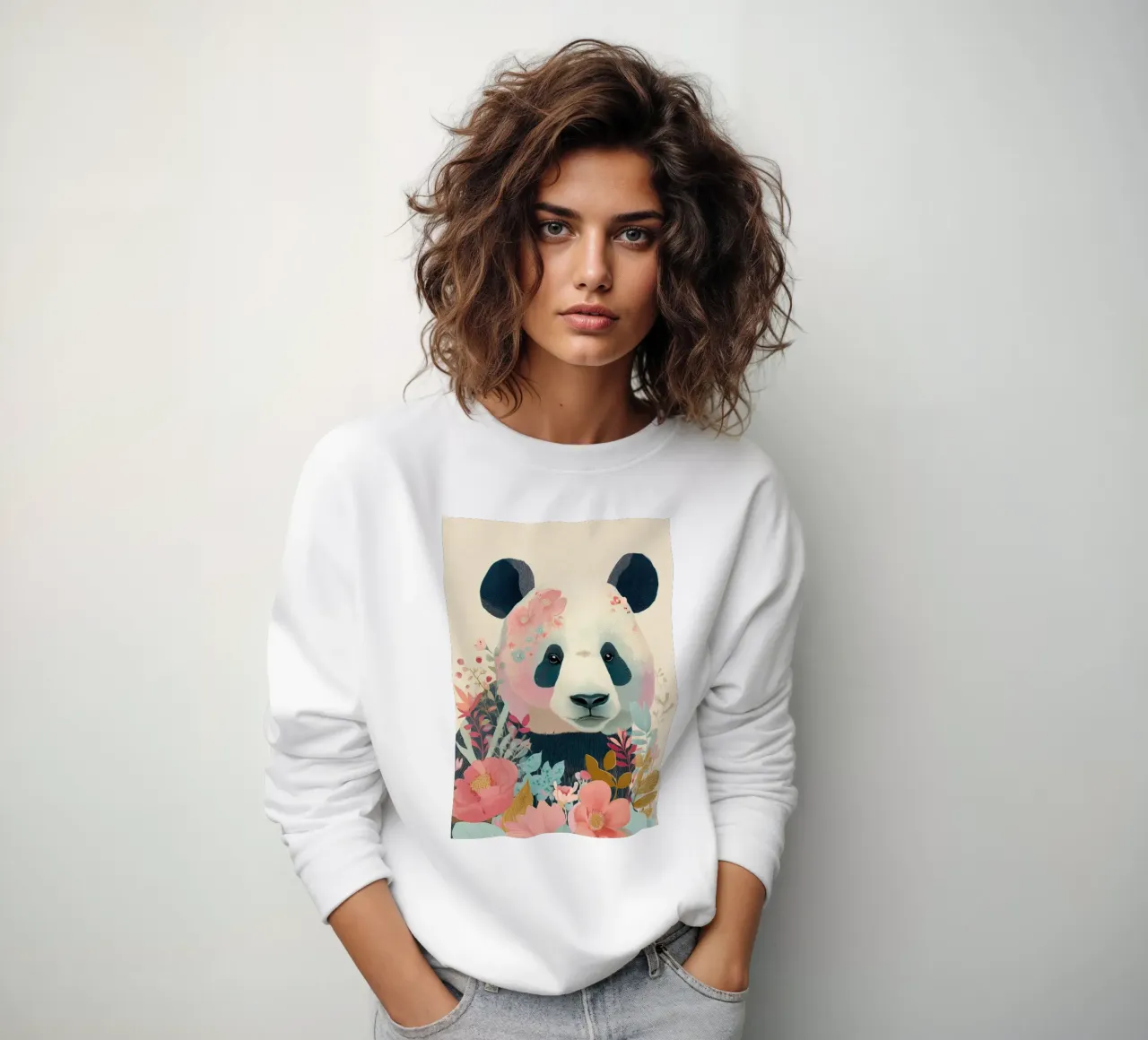 Panda in Bloom Sweatshirt von Luca