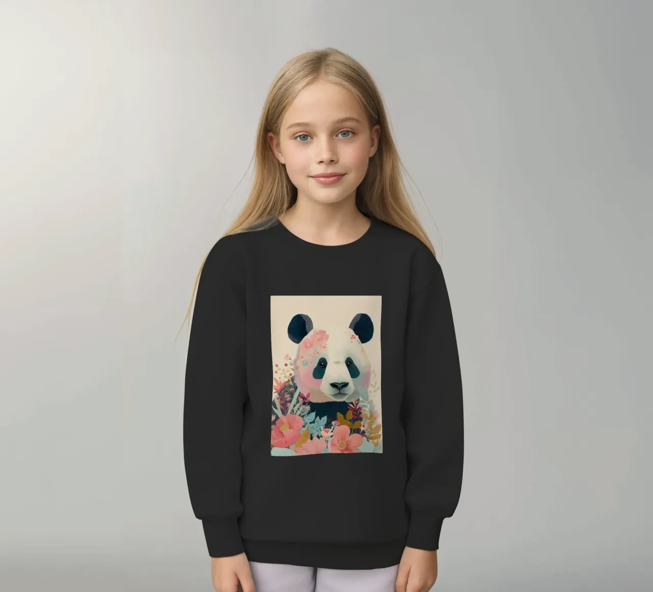 Panda in Bloom Kinder Sweatshirt von Luca
