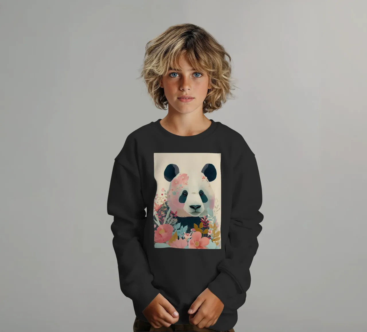 Panda in Bloom Kinder Sweatshirt von Luca