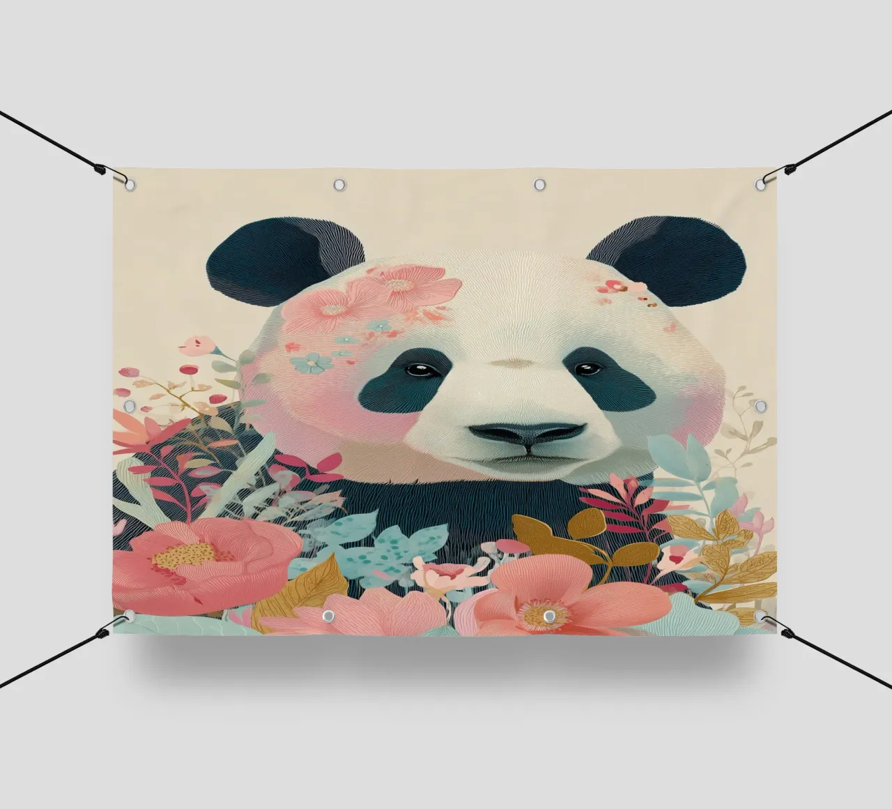 Panda in Bloom telo in pvc da Luca
