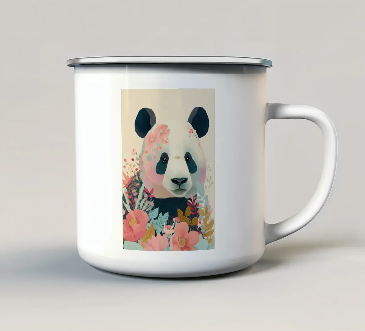 Panda in Bloom emaille mok van Luca