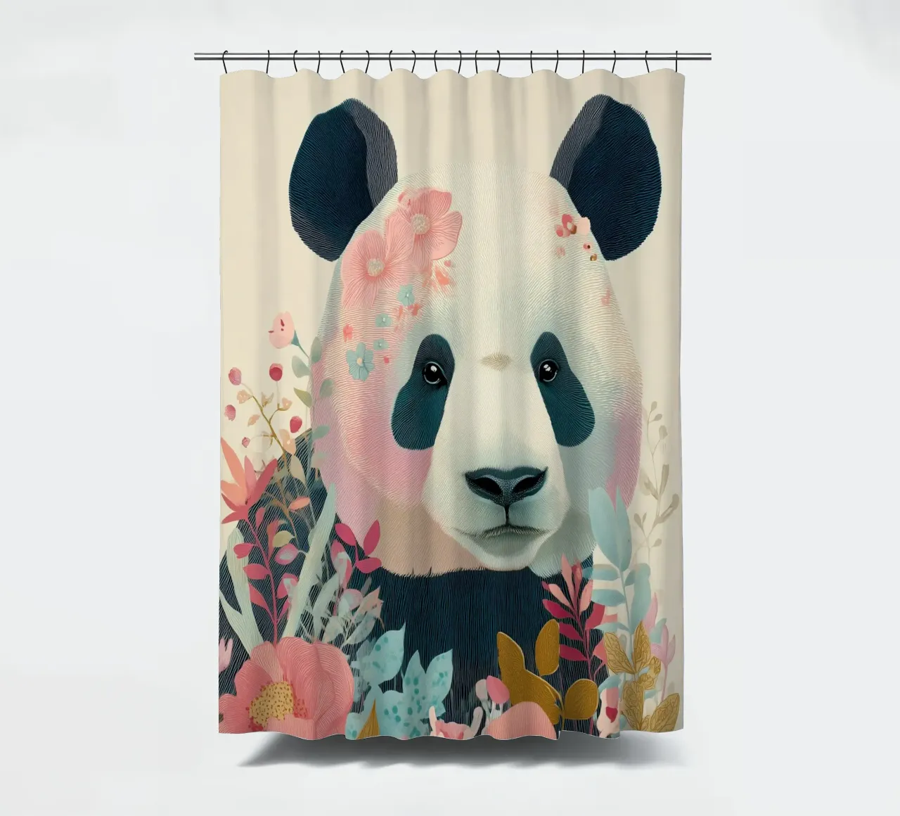 Panda in Bloom tenda da doccia da Luca
