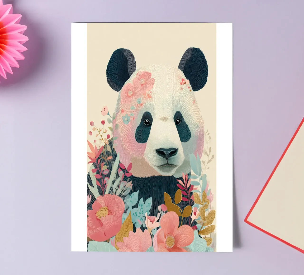 Panda in Bloom foglio adesivo da Luca