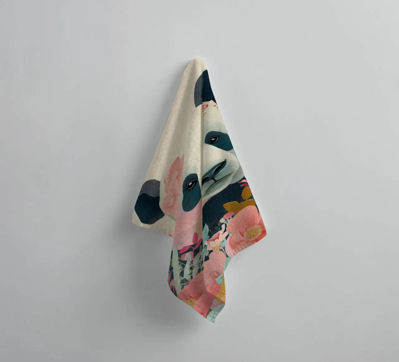 Panda in Bloom Handtuch von Luca