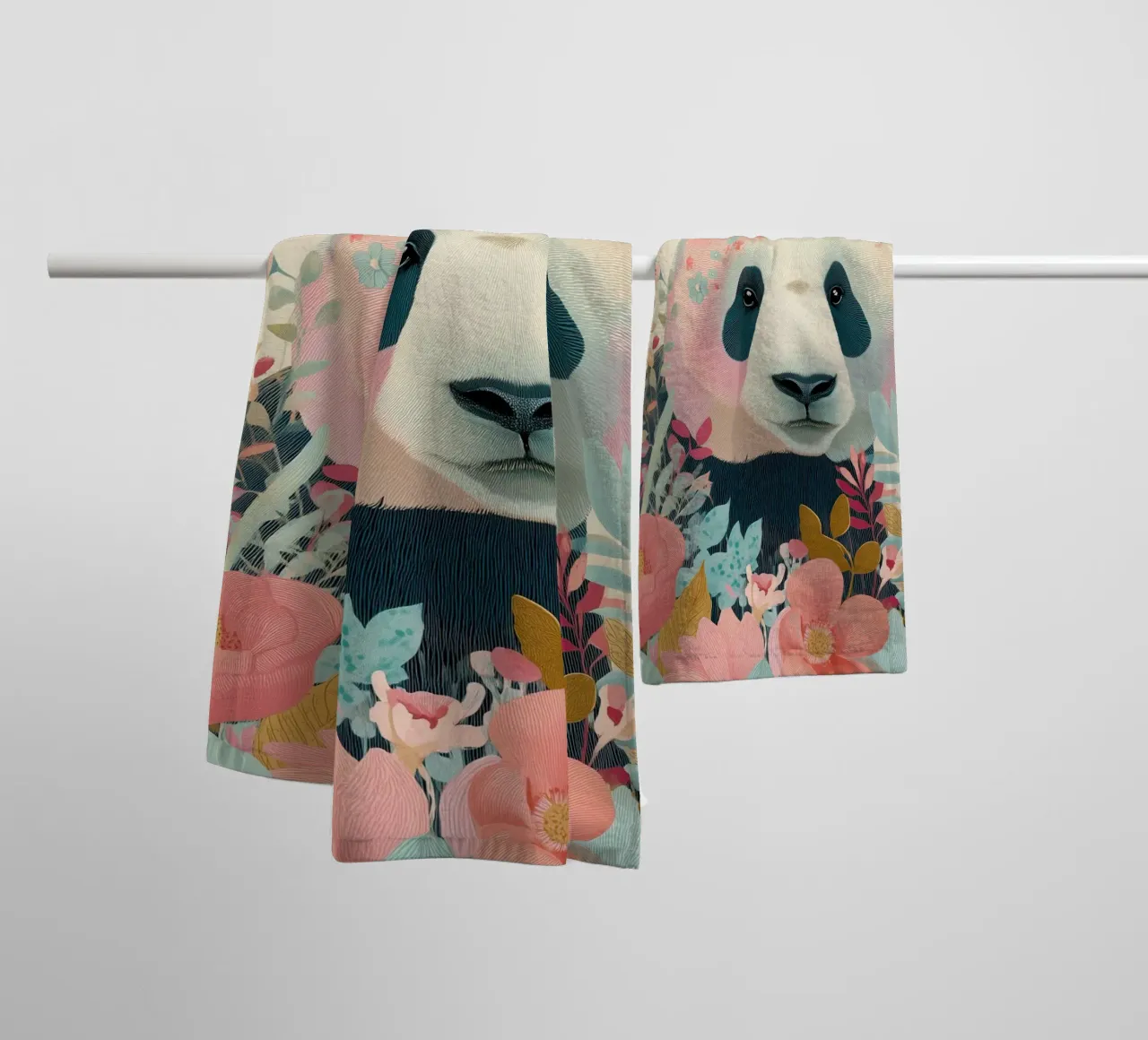 Panda in Bloom Handtuch von Luca