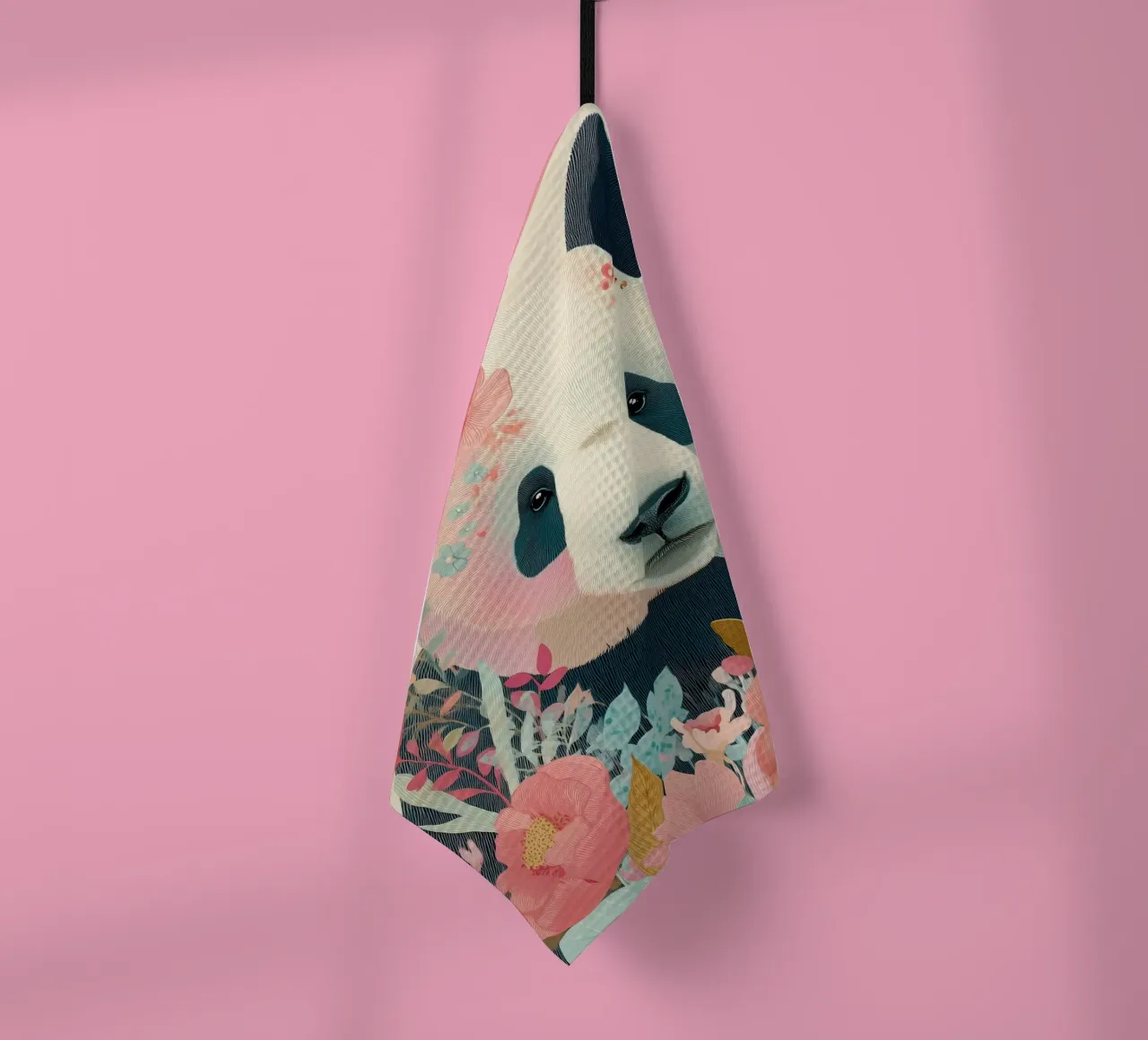 Panda in Bloom Geschirrtuch von Luca