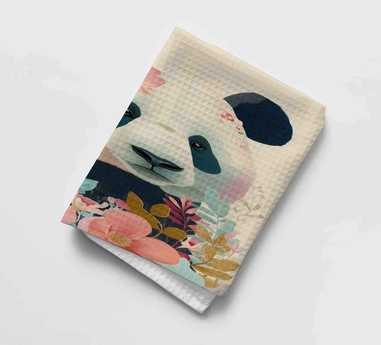 Panda in Bloom Geschirrtuch von Luca