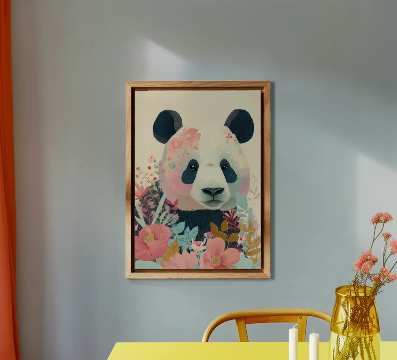 Panda in Bloom alluminio dibond da Luca