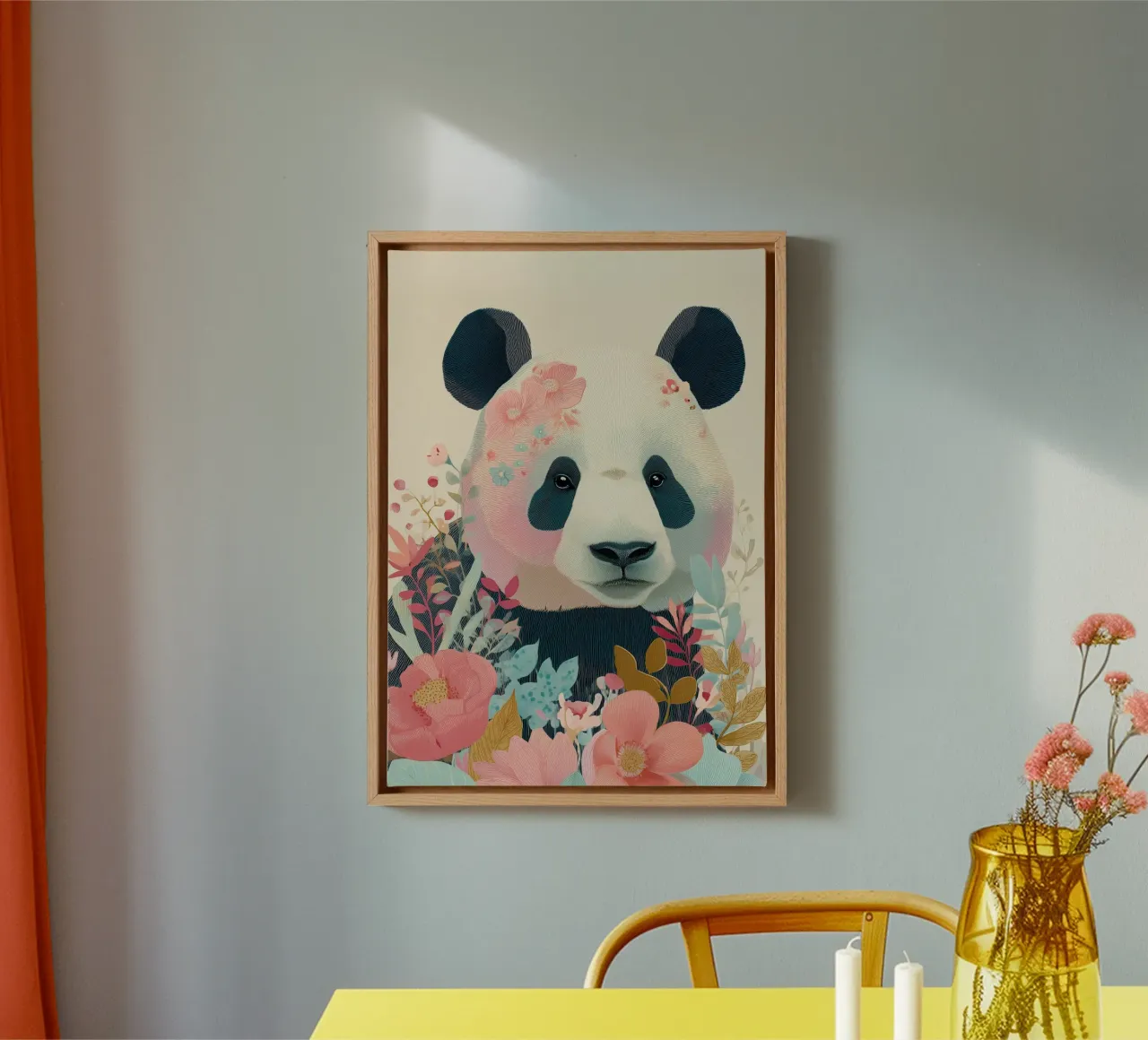Panda in Bloom tela da Luca