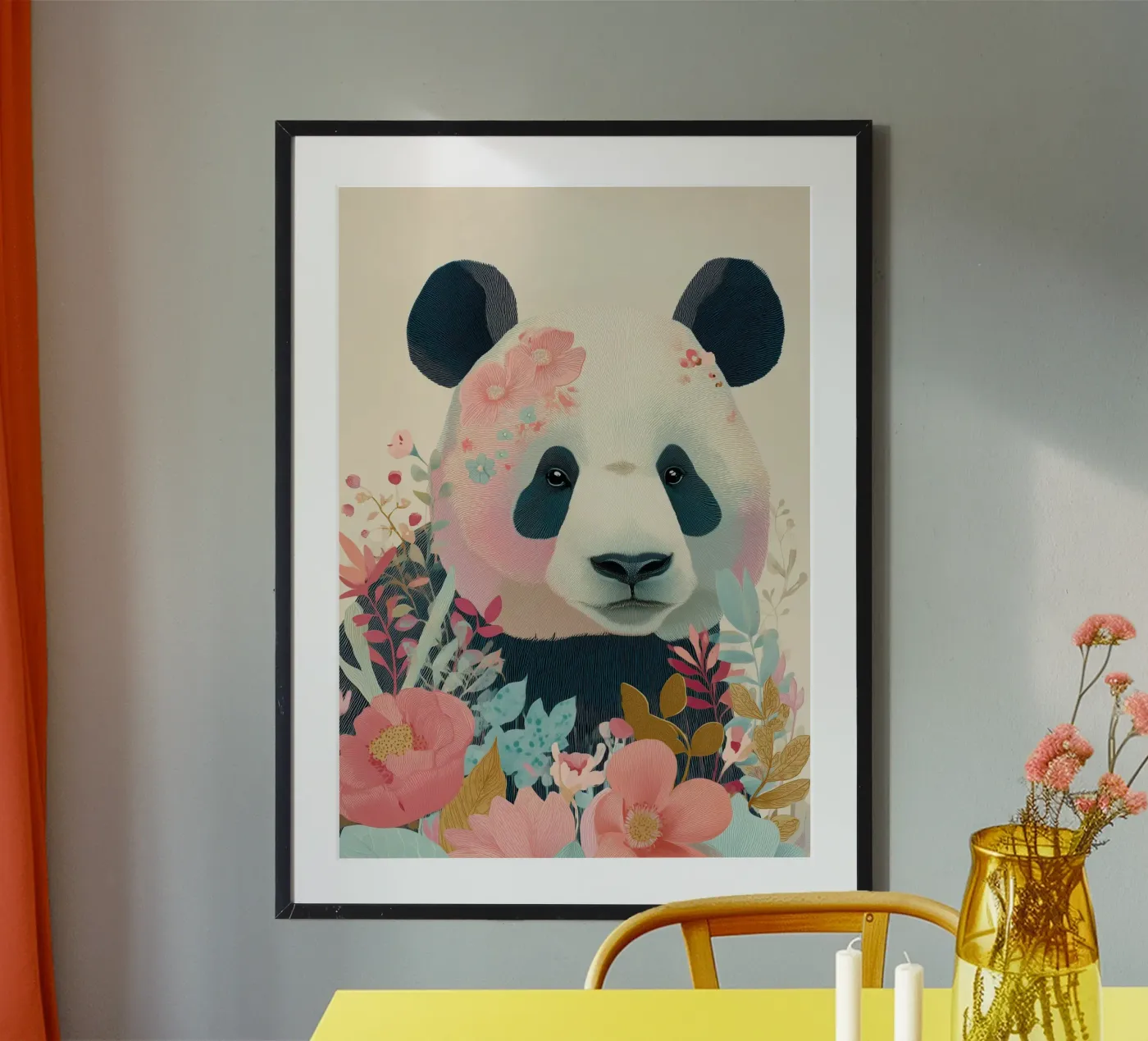 Panda in Bloom poster by Luca