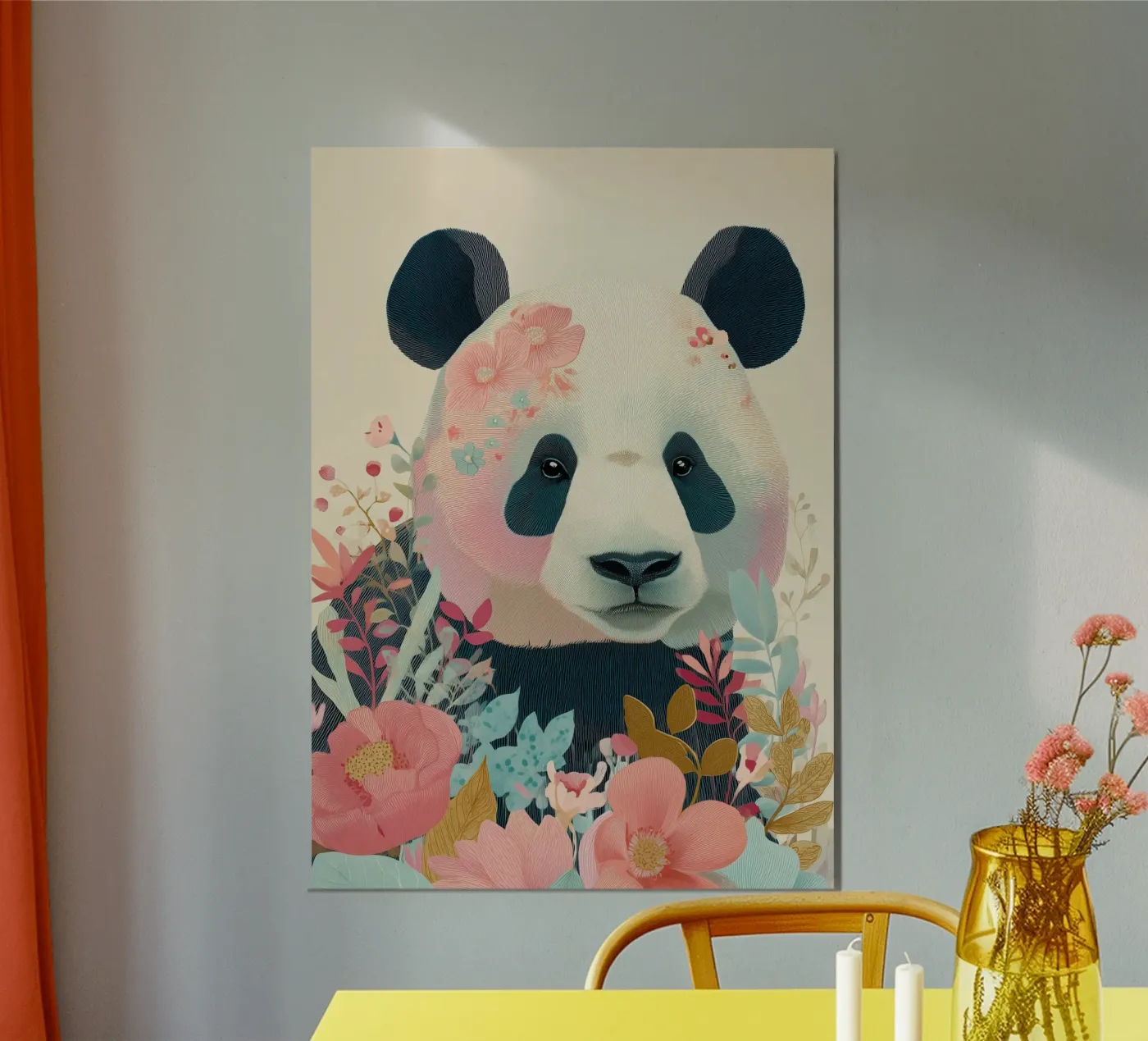 Panda in Bloom poster by Luca