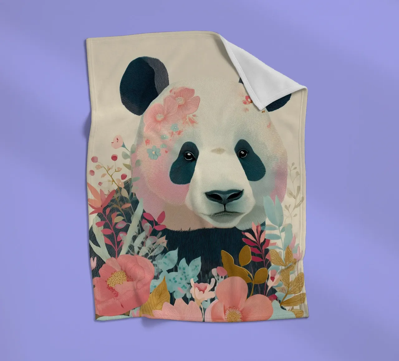 Panda in Bloom coperta in pile da Luca