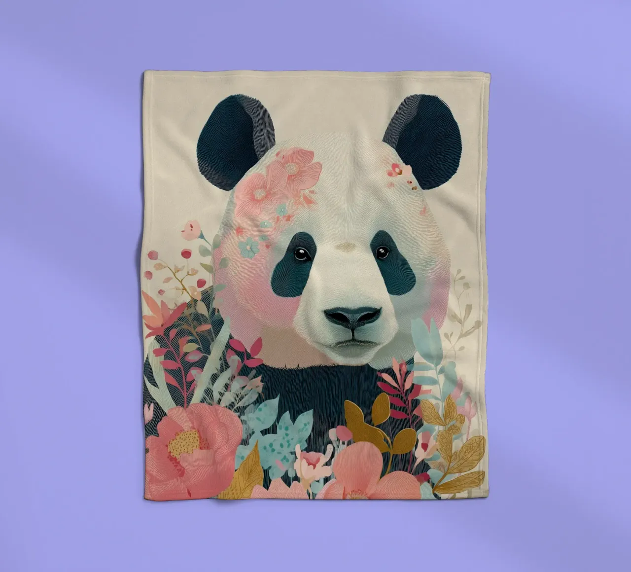 Panda in Bloom coperta in pile da Luca
