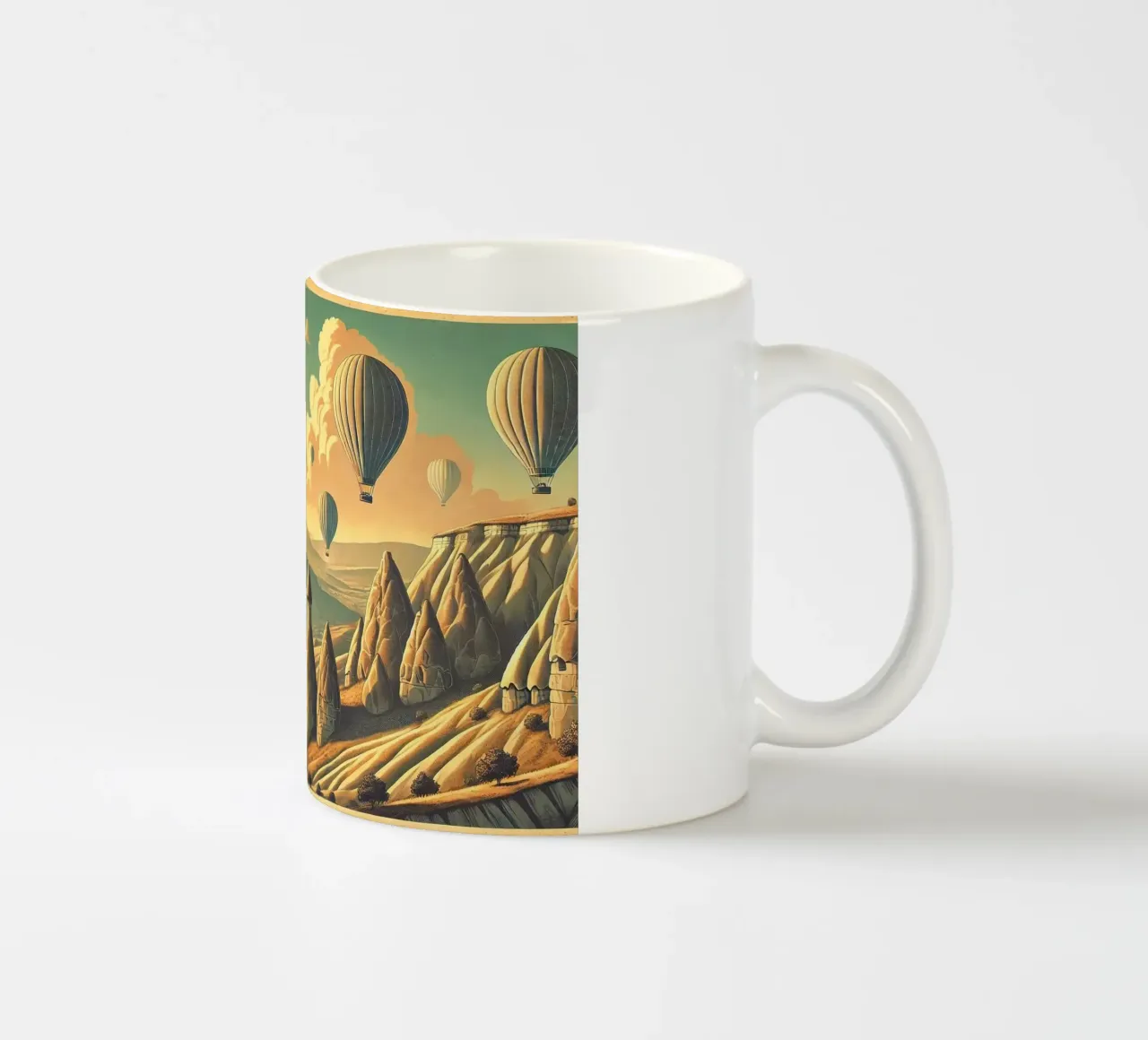 Poster d'epoca Turchia, Cappadocia tazza in ceramica da Wanderlust Vibes
