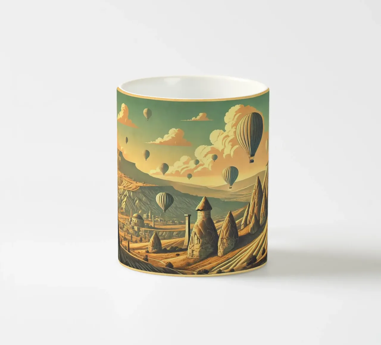 Poster d'epoca Turchia, Cappadocia tazza in ceramica da Wanderlust Vibes