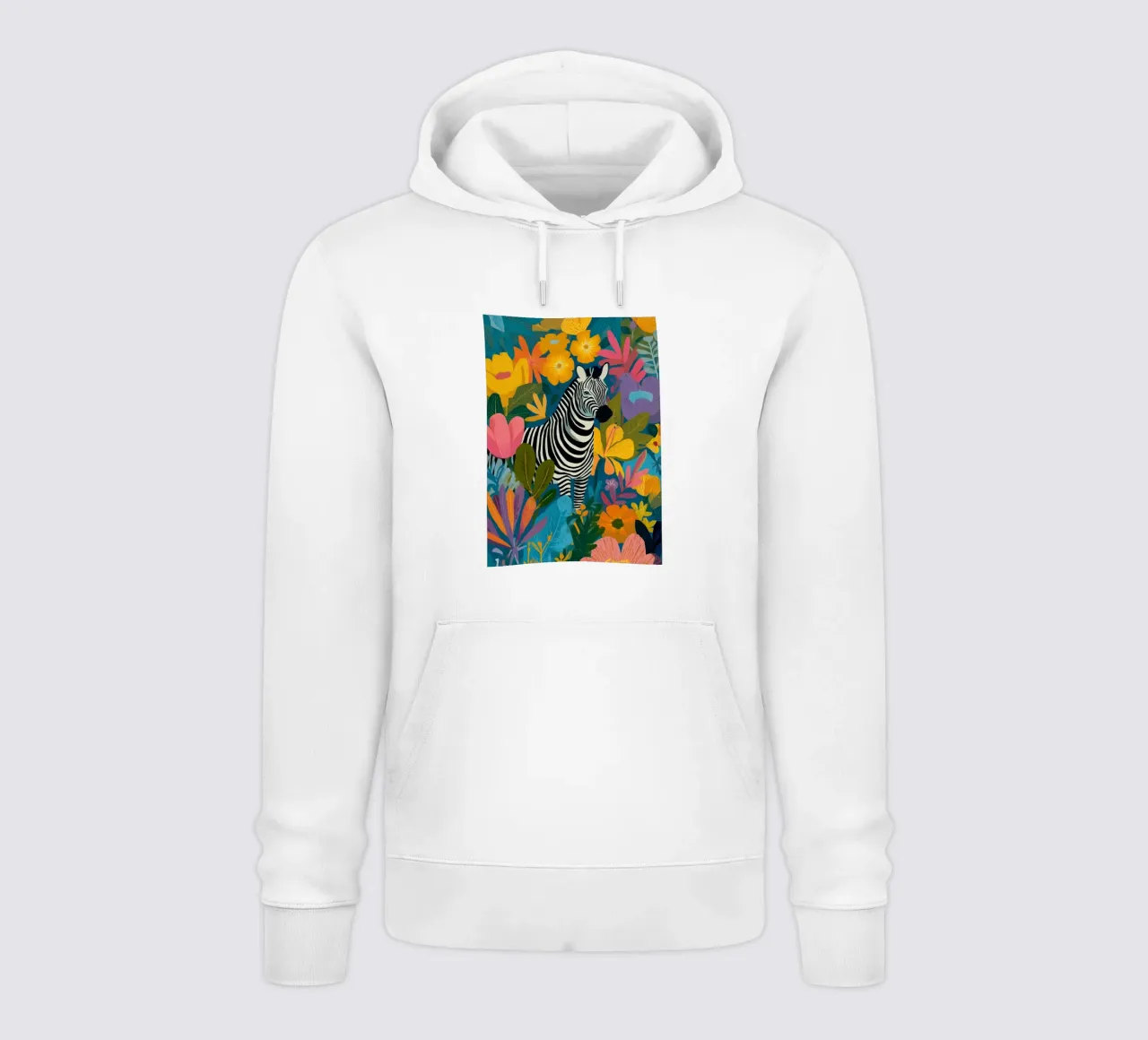 Blooming Stripes - Zebra in Lush Flora Hoodie von Luca
