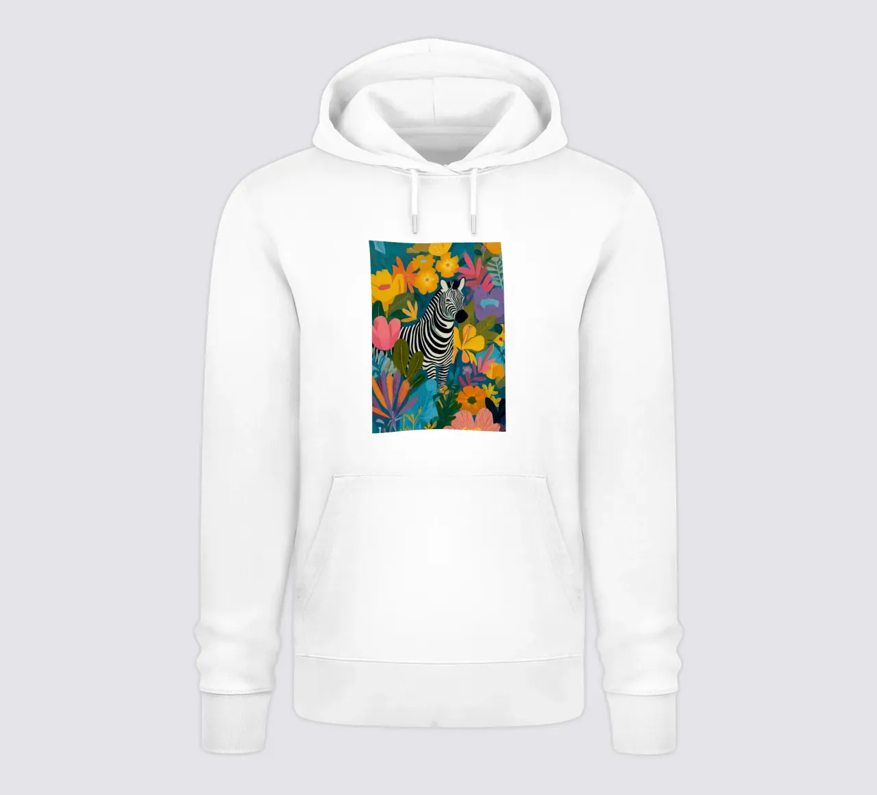 Blooming Stripes - Zebra in Lush Flora sudadera con capucha de Luca