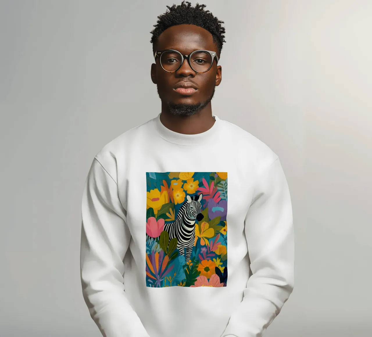 Blooming Stripes - Zebra in Lush Flora felpa da Luca