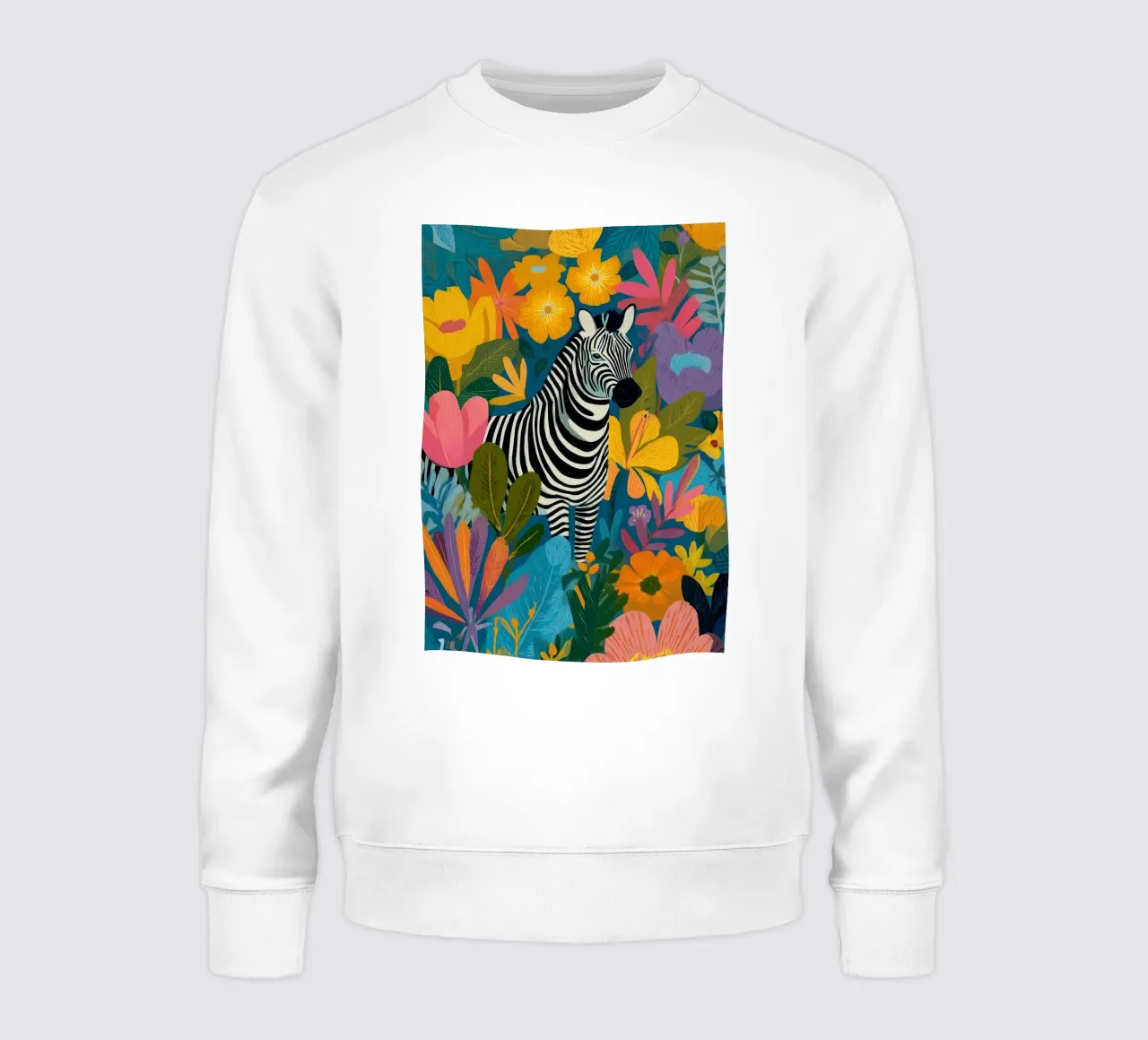 Blooming Stripes - Zebra in Lush Flora felpa da Luca