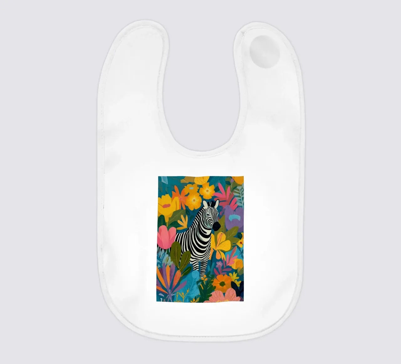 Blooming Stripes - Zebra in Lush Flora bavaglino da Luca