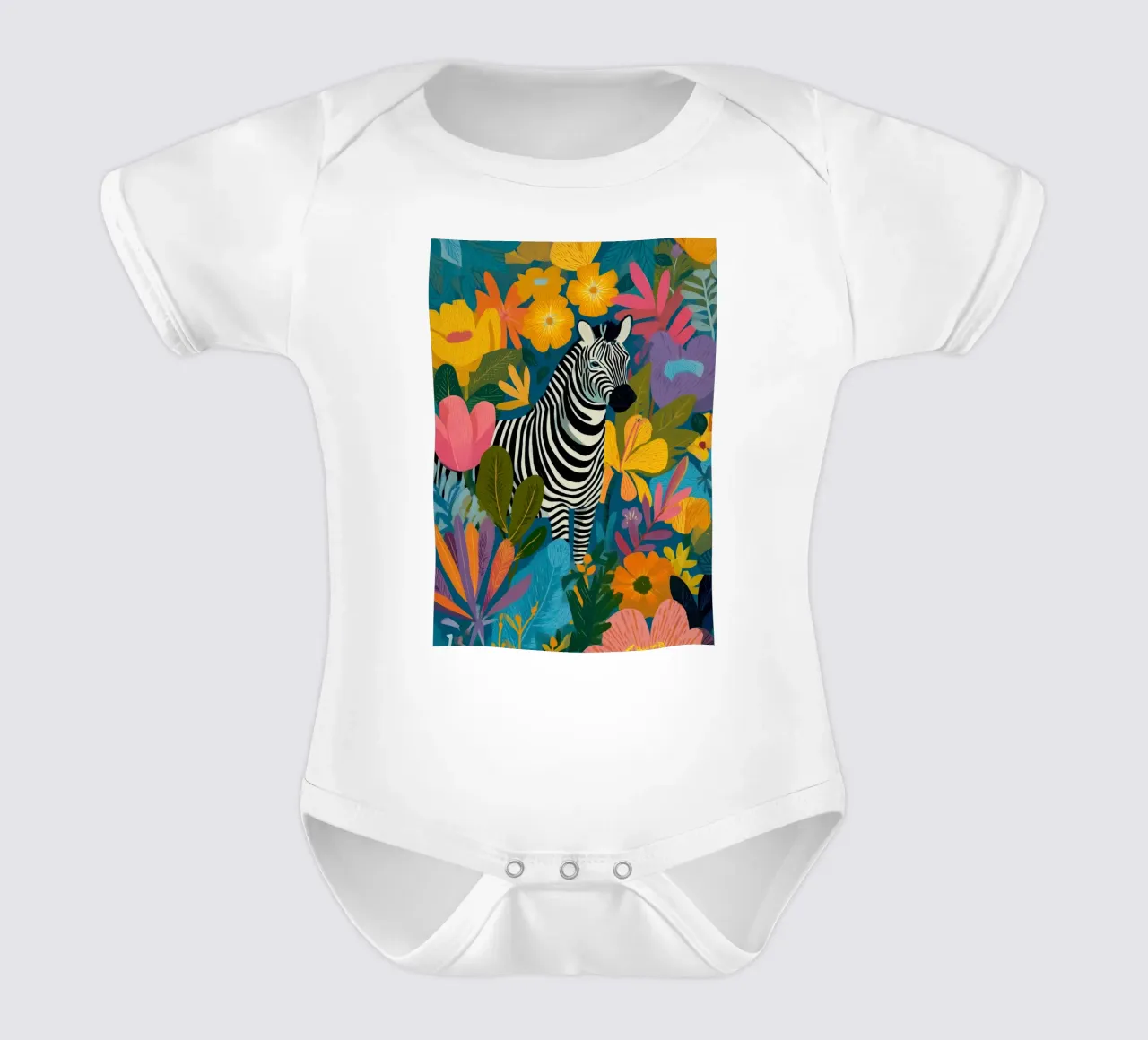Blooming Stripes - Zebra in Lush Flora body de bebé de Luca