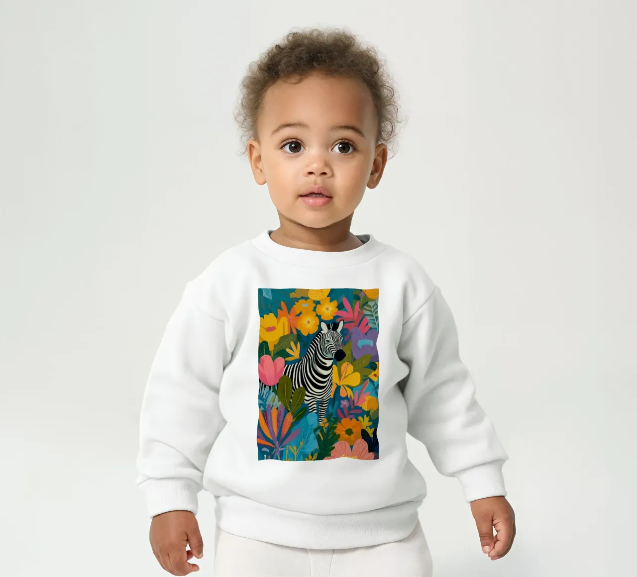 Blooming Stripes - Zebra in Lush Flora felpa neonato da Luca