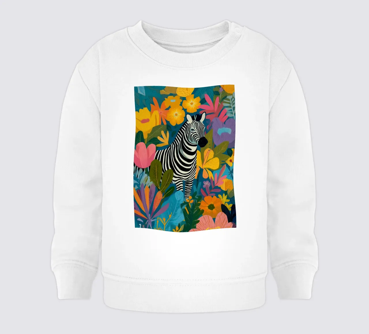 Blooming Stripes - Zebra in Lush Flora felpa neonato da Luca