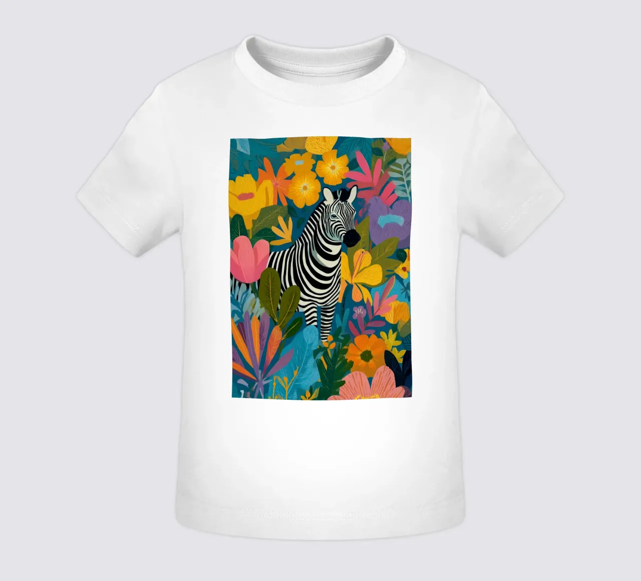 Blooming Stripes - Zebra in Lush Flora maglietta neonato da Luca