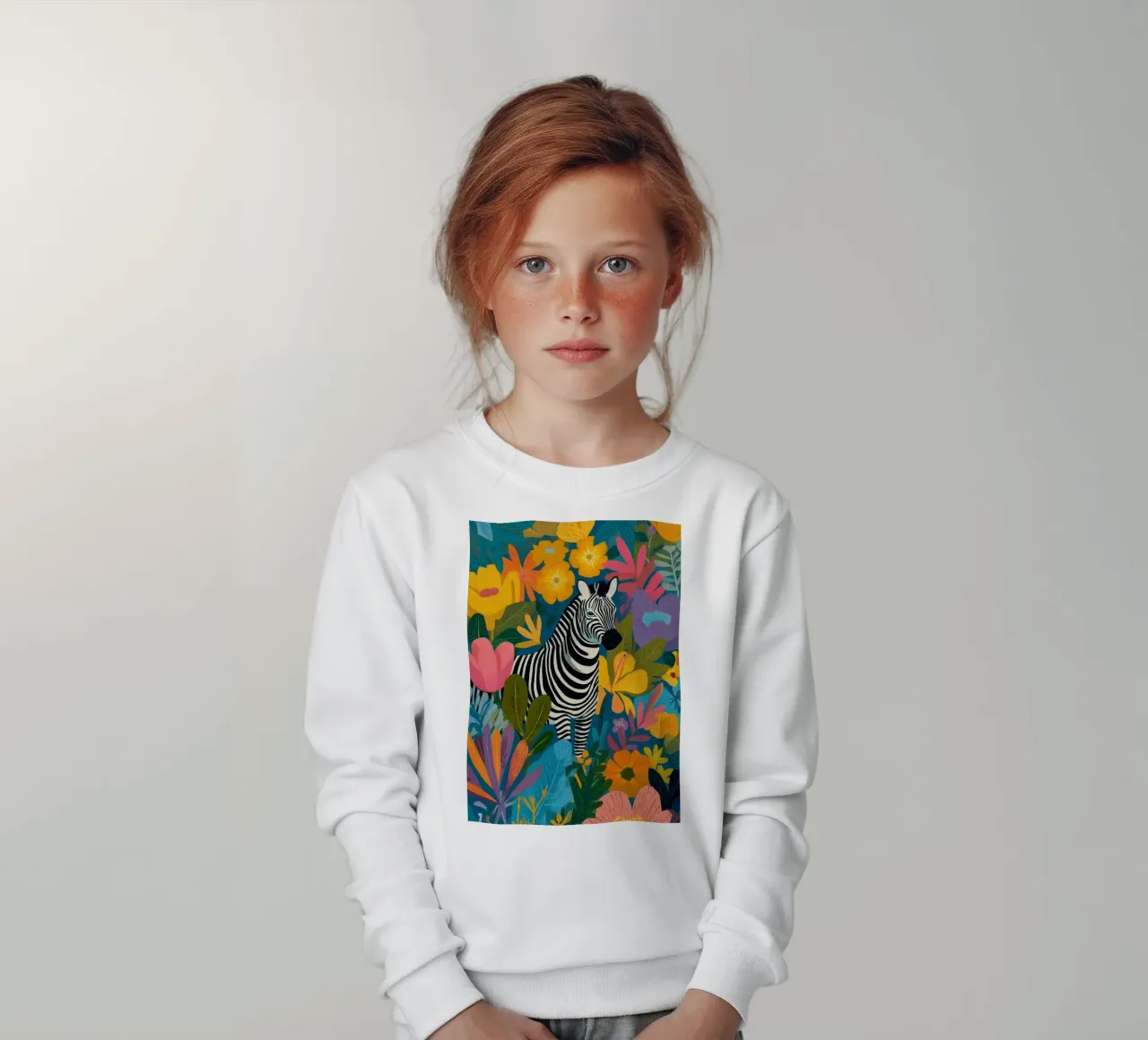 Blooming Stripes - Zebra in Lush Flora felpa bambino da Luca