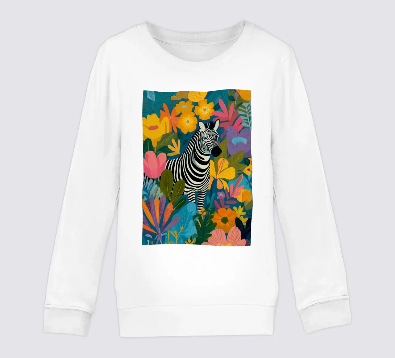 Blooming Stripes - Zebra in Lush Flora felpa bambino da Luca
