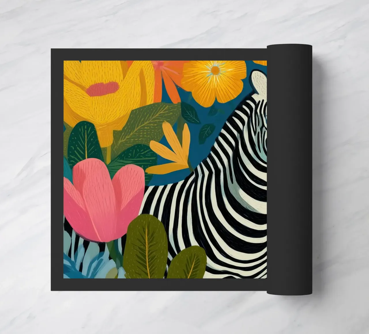 Blooming Stripes - Zebra in Lush Flora zerbino da Luca