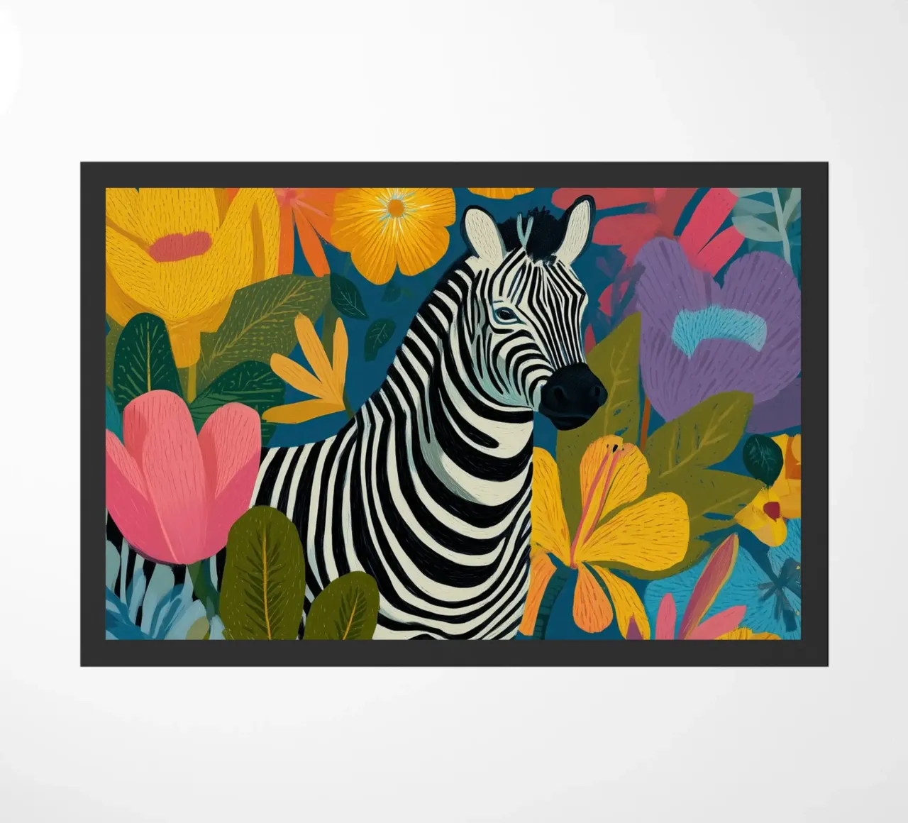 Blooming Stripes - Zebra in Lush Flora zerbino da Luca