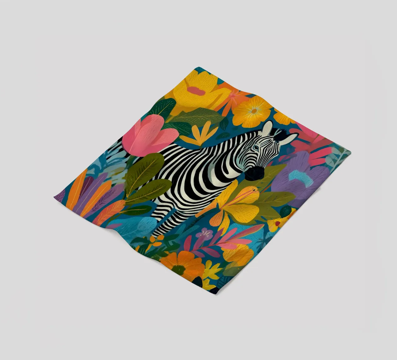 Blooming Stripes - Zebra in Lush Flora coperta in pile da Luca