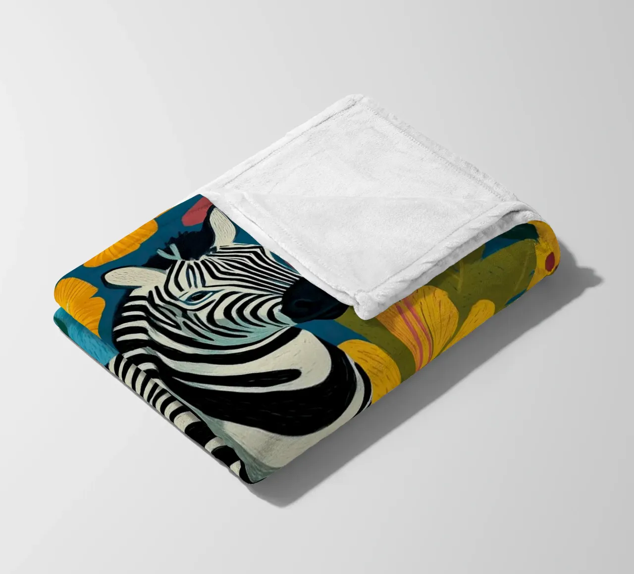 Blooming Stripes - Zebra in Lush Flora coperta in pile da Luca