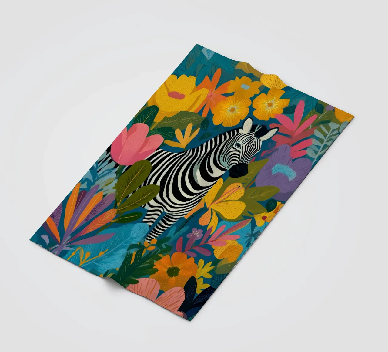 Blooming Stripes - Zebra in Lush Flora coperta in pile da Luca