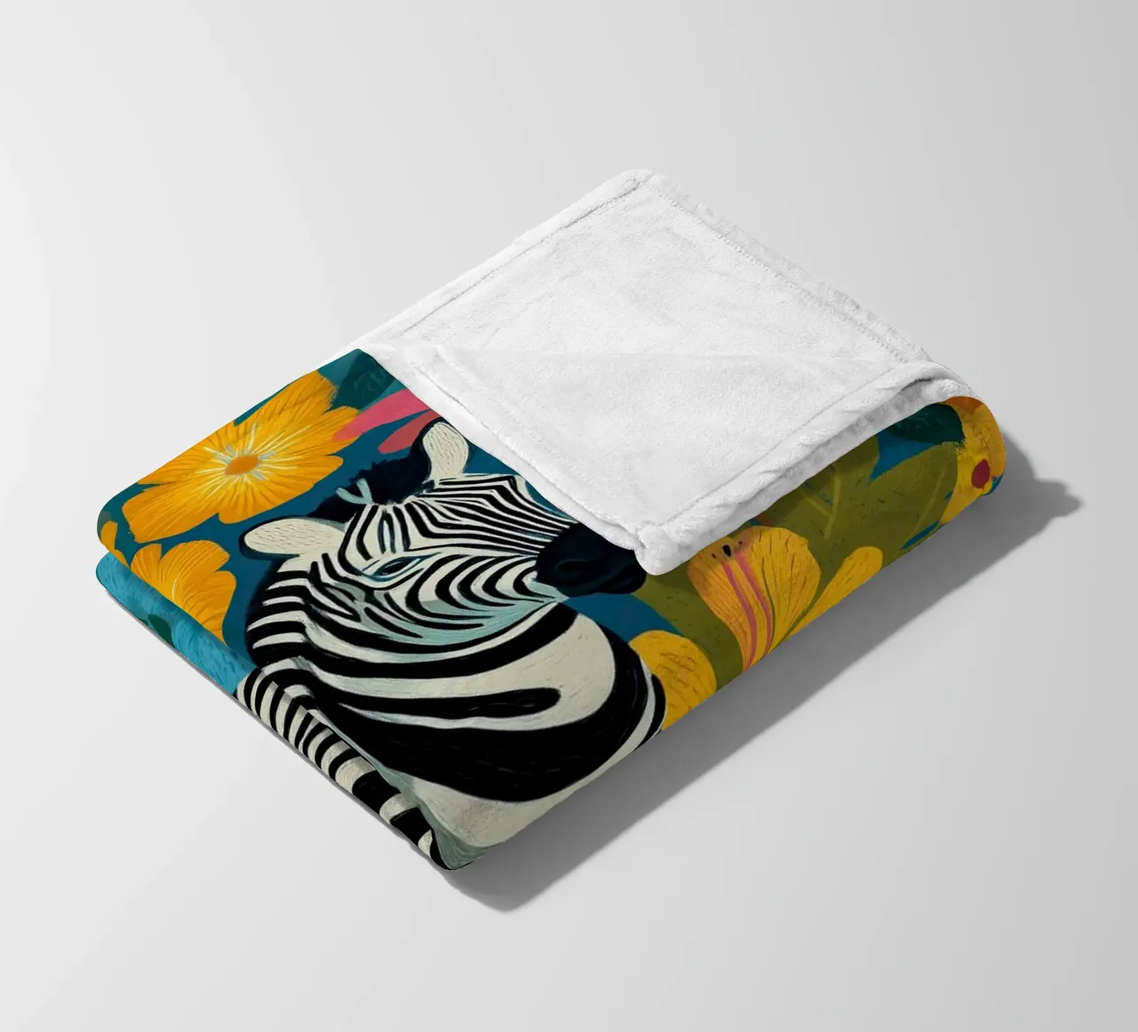 Blooming Stripes - Zebra in Lush Flora coperta in pile da Luca