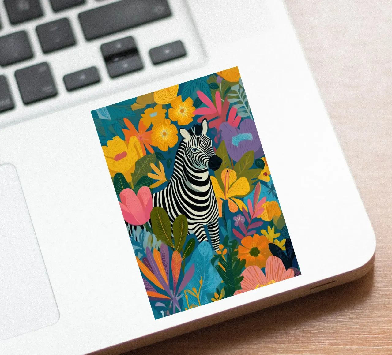 Blooming Stripes - Zebra in Lush Flora adesivo da Luca