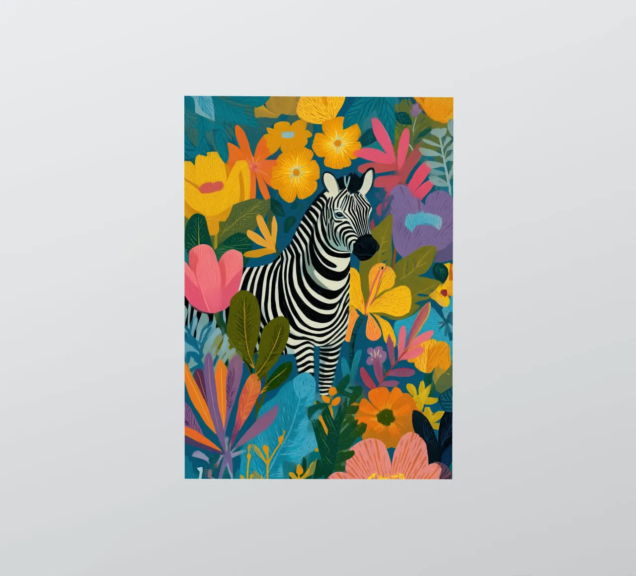Blooming Stripes - Zebra in Lush Flora adesivo da Luca