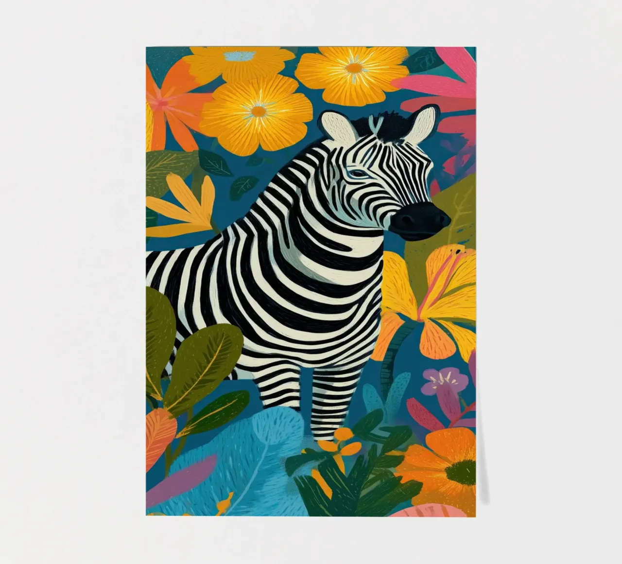 Blooming Stripes - Zebra in Lush Flora foglio adesivo da Luca