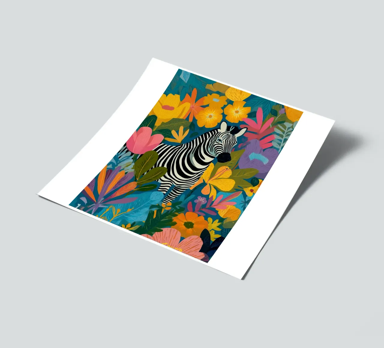 Blooming Stripes - Zebra in Lush Flora foglio adesivo da Luca