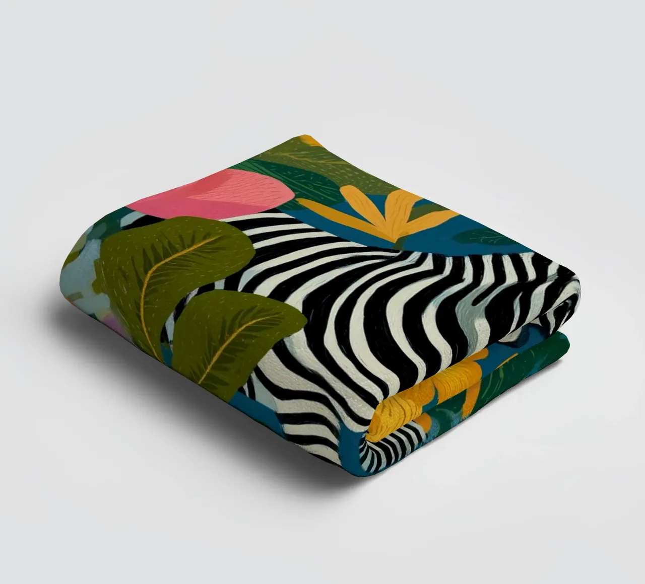 Blooming Stripes - Zebra in Lush Flora asciugamano da bagno da Luca