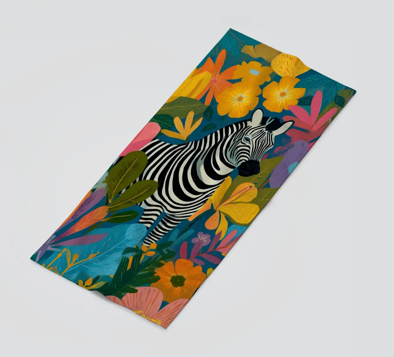 Blooming Stripes - Zebra in Lush Flora telo mare da Luca
