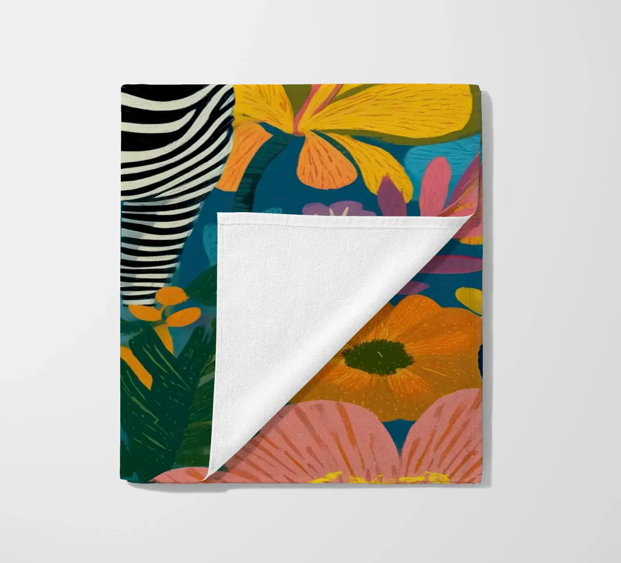 Blooming Stripes - Zebra in Lush Flora telo mare da Luca
