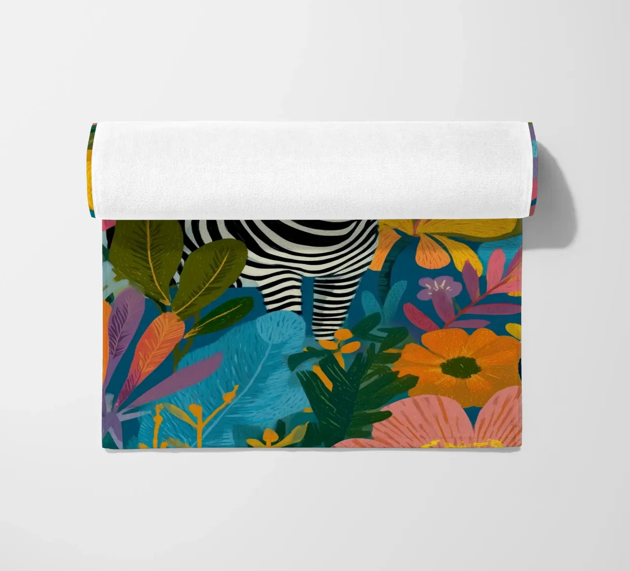 Blooming Stripes - Zebra in Lush Flora telo mare da Luca