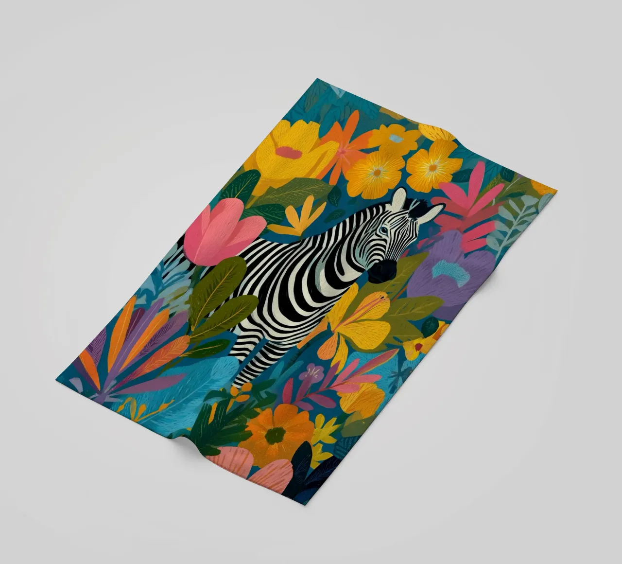 Blooming Stripes - Zebra in Lush Flora telo mare da Luca