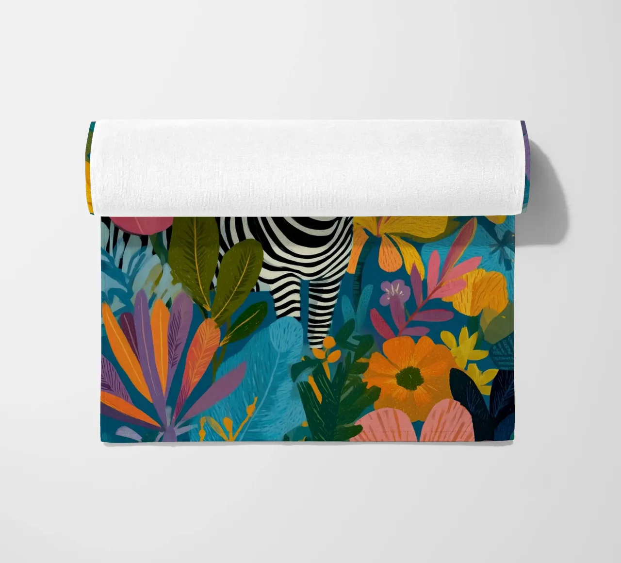 Blooming Stripes - Zebra in Lush Flora telo mare da Luca