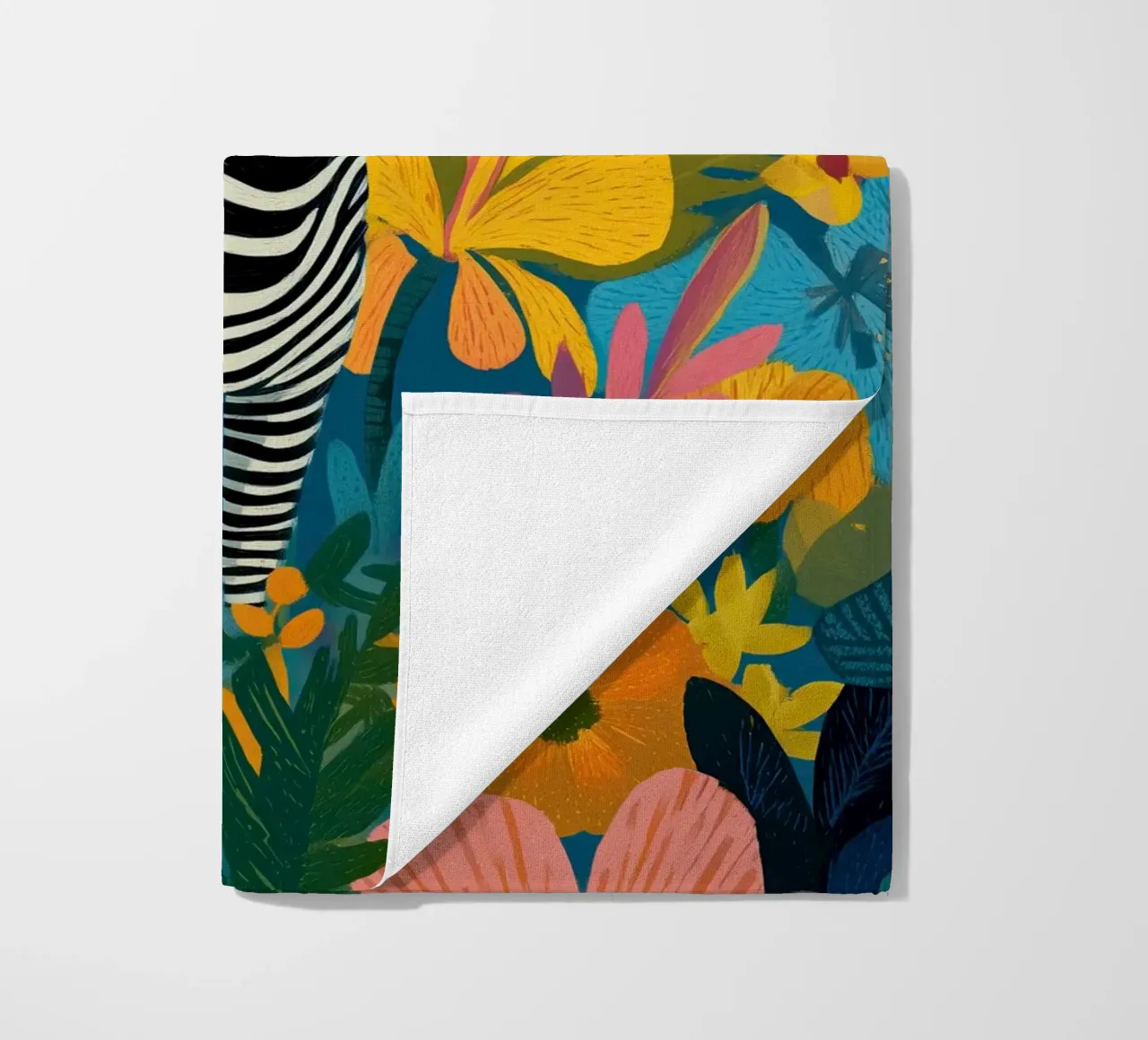 Blooming Stripes - Zebra in Lush Flora telo mare da Luca