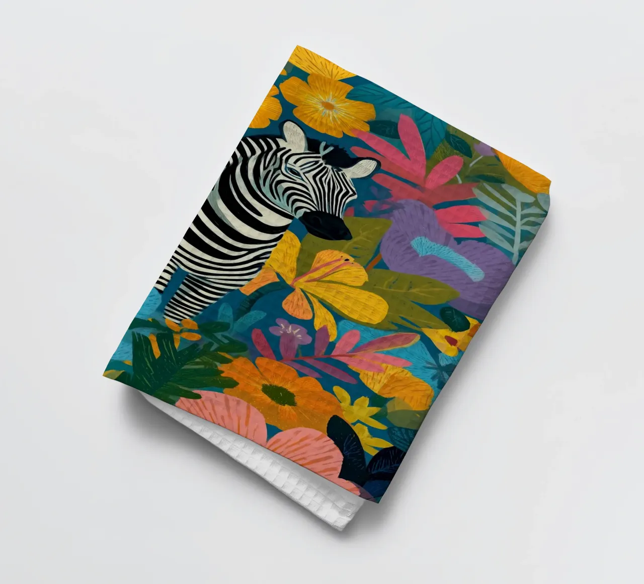 Blooming Stripes - Zebra in Lush Flora torchon de Luca