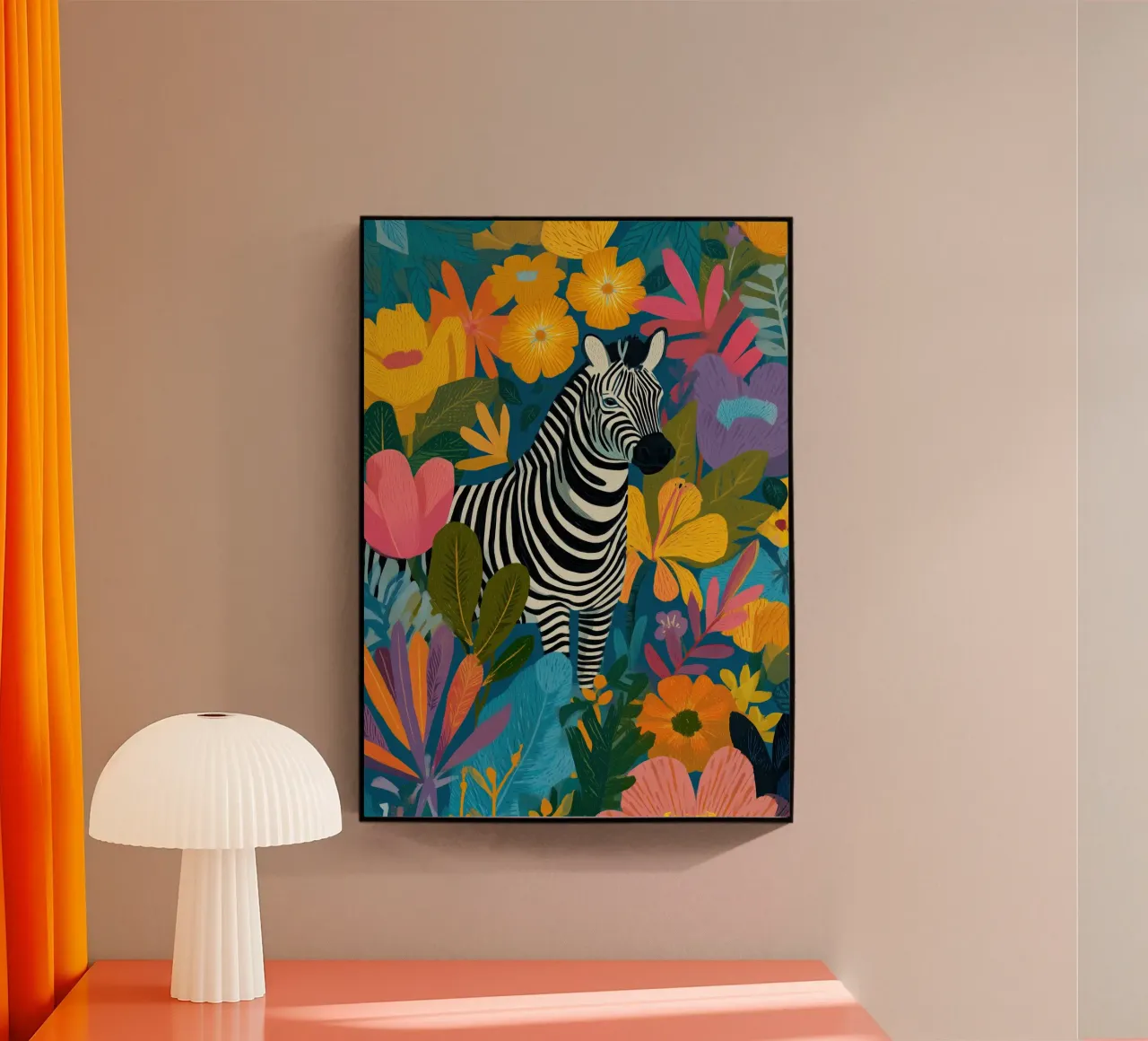 Blooming Stripes - Zebra in Lush Flora plexiglass da Luca