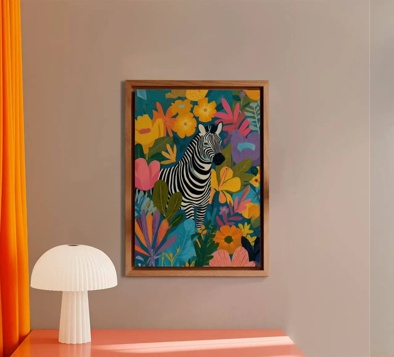 Blooming Stripes - Zebra in Lush Flora alluminio dibond da Luca